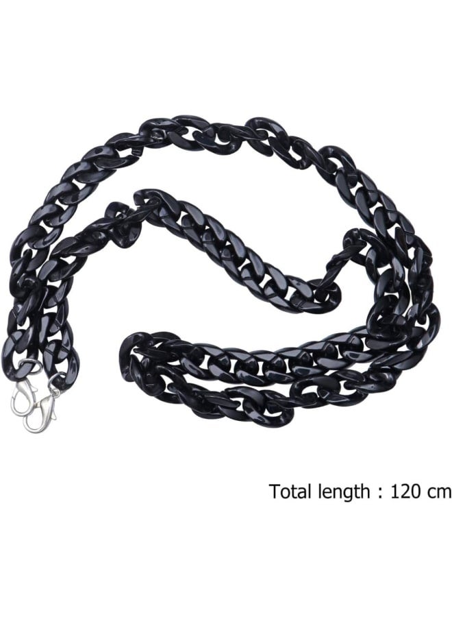 Acrylic Bag Chain Straps Plastic Wallet Straps Replacement Shoulder Bag Chain for Making DIY Bags Repair 120cm (Black)  - Image 4