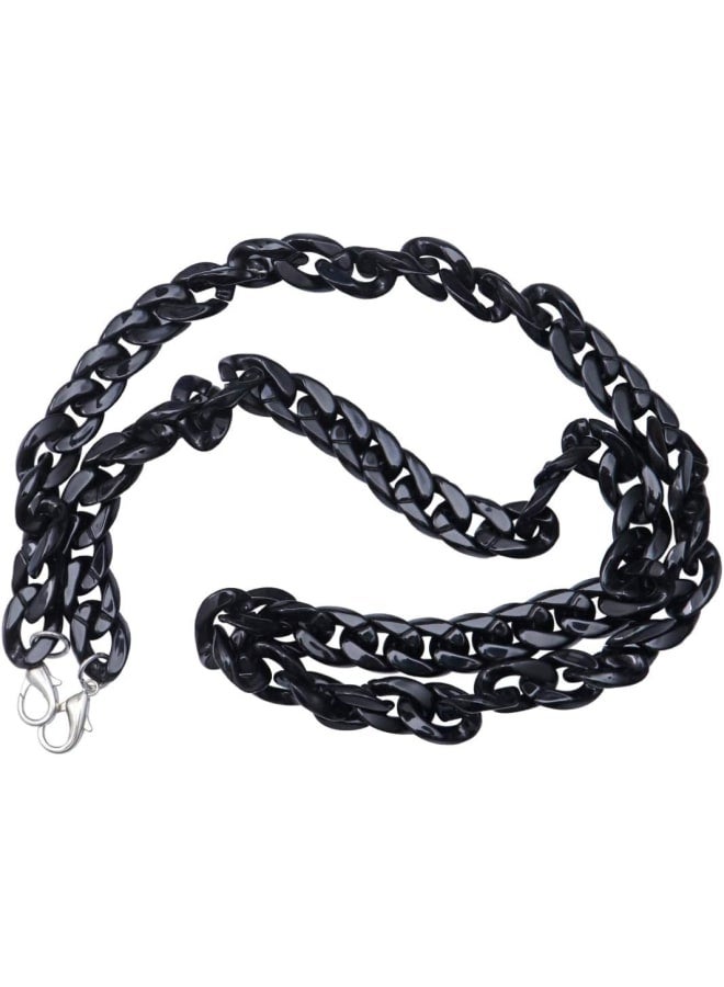 Acrylic Bag Chain Straps Plastic Wallet Straps Replacement Shoulder Bag Chain for Making DIY Bags Repair 120cm (Black)  - Image 1