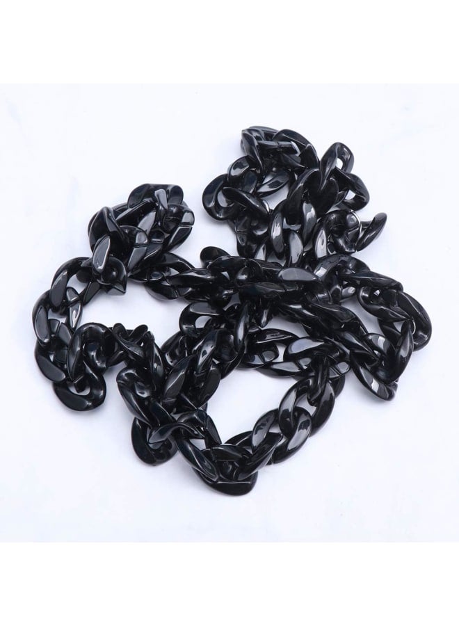 Acrylic Bag Chain Straps Plastic Wallet Straps Replacement Shoulder Bag Chain for Making DIY Bags Repair 120cm (Black)  - Image 3