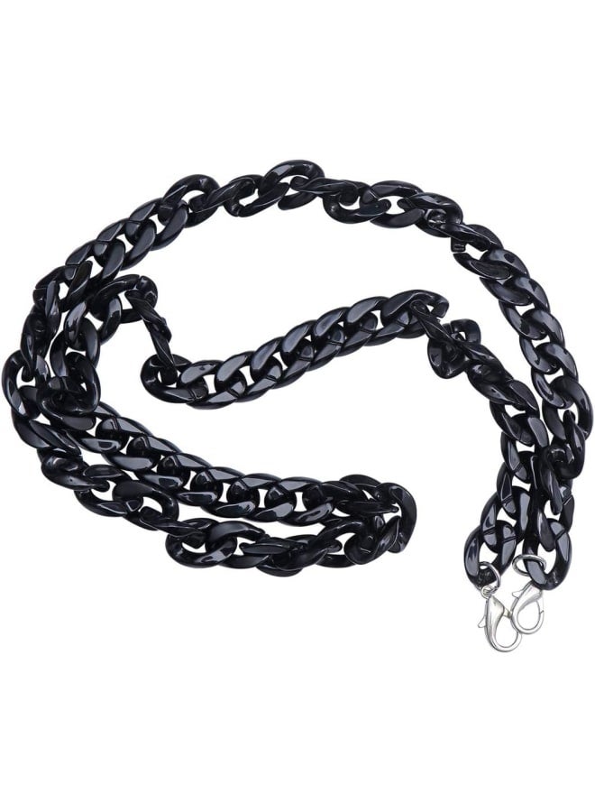 Acrylic Bag Chain Straps Plastic Wallet Straps Replacement Shoulder Bag Chain for Making DIY Bags Repair 120cm (Black)  - Image 2