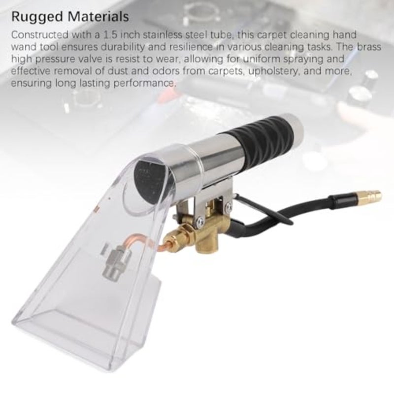 Extractor Hand Wand for Carpet Cleaning Auto Detailing Stainless Steel Construction with Clear Head, Compatible with Mytee Truckmount and Portable Suction Devices Professional Grade, Durable, Ergonomic Design - Image 4