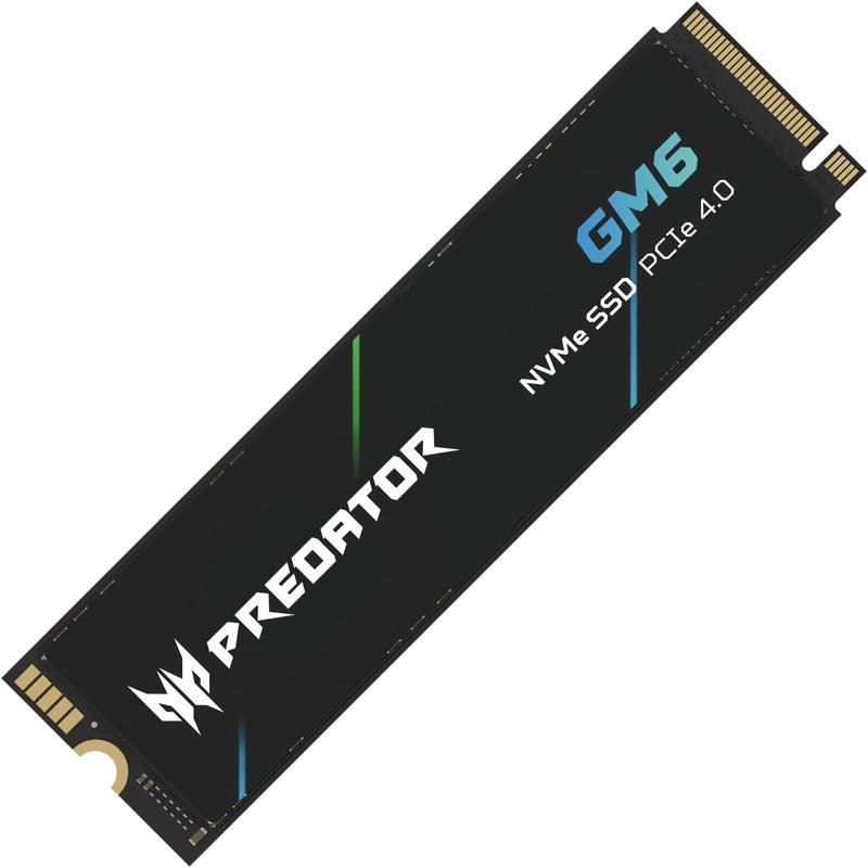 قرص تخزين داخلي احترافي من أيسر بريداتور GM6 بسعة 1 تيرابايت، واجهة M.2 NVMe PCIe 4.0، سرعة قراءة تصل إلى 7200 ميجابايت/ثانية، ذاكرة ألعاب متوافقة مع الكمبيوتر الشخصي واللابتوب وPS5 - Image 1
