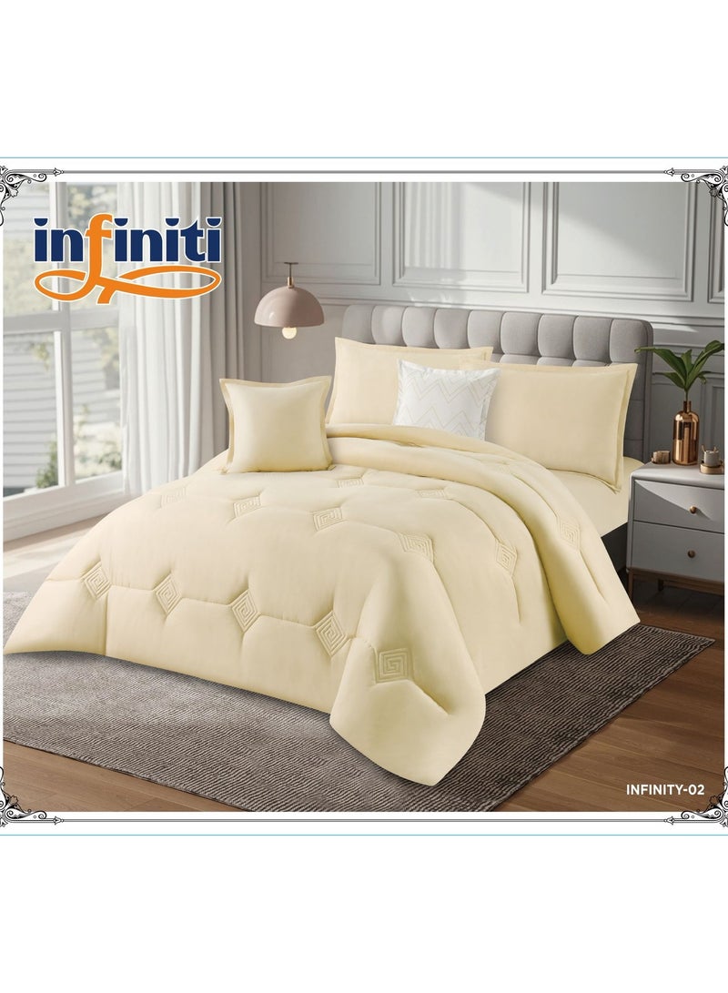 إينفينيتي مفرش سرير نفرين 6 قطع – لحاف ناعم مع شرشف مغاط وتلبيسات مخدات لتجديد غرفة النوم - Image 1