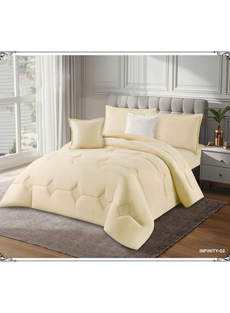 إينفينيتي مفرش سرير نفرين 6 قطع – لحاف ناعم مع شرشف مغاط وتلبيسات مخدات لتجديد غرفة النوم - Image 2