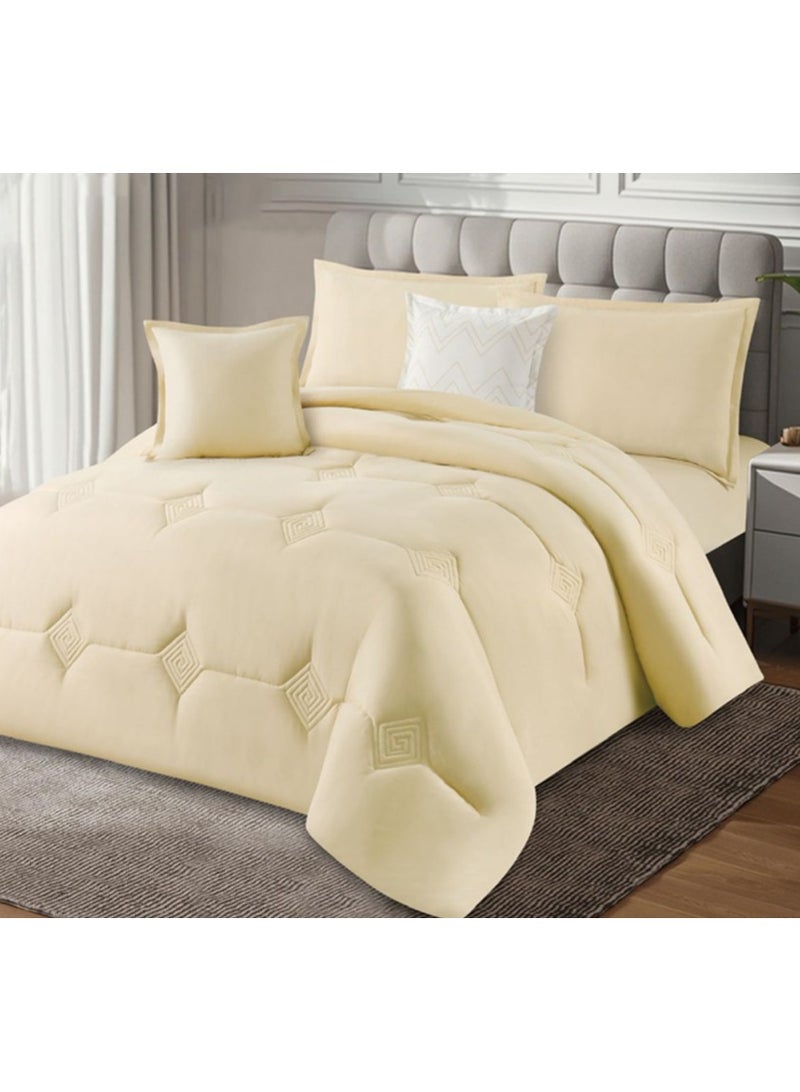 إينفينيتي مفرش سرير نفرين 6 قطع – لحاف ناعم مع شرشف مغاط وتلبيسات مخدات لتجديد غرفة النوم - Image 3