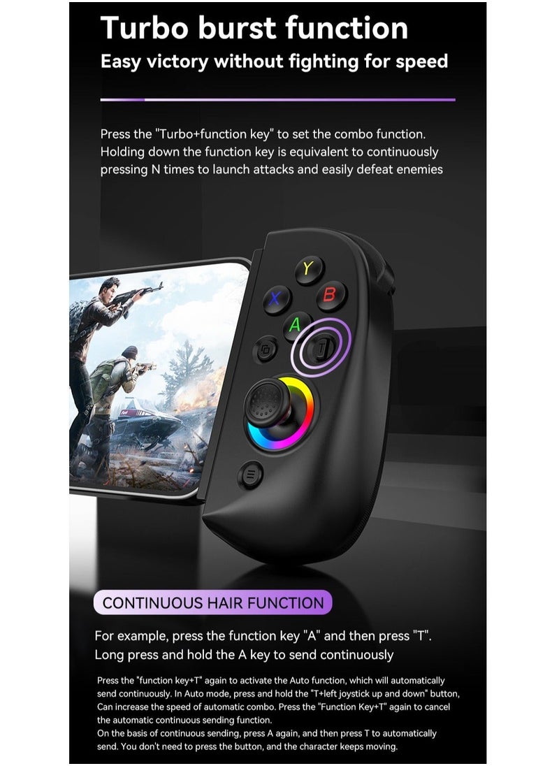 Generic - D8 Mobile Gaming Controller for iPhone/Android/PC/Nintendo Switch/PS4, Cloud Games, with Hall Effect Joystick, 6 Axis Gyro (White) - Image 1