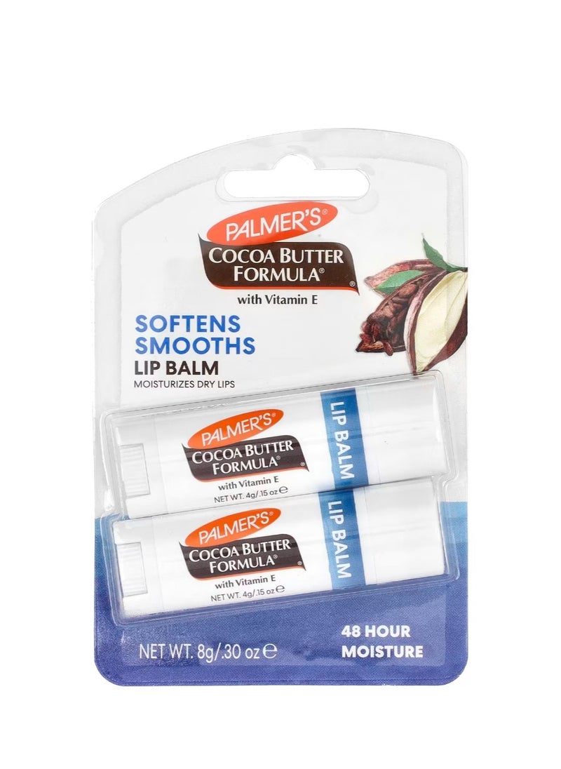 PALMER'S - Cocoa Butter Formula with Vitamin E Softens Smooths Lip Balm 2 Pack 0.15 oz (4 g) Each - Image 1