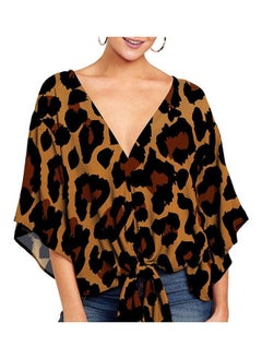 NIBEMINENT V-Neck Casual Shirts Brown  - Image 1