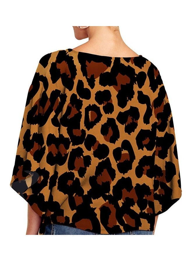NIBEMINENT V-Neck Casual Shirts Brown  - Image 2