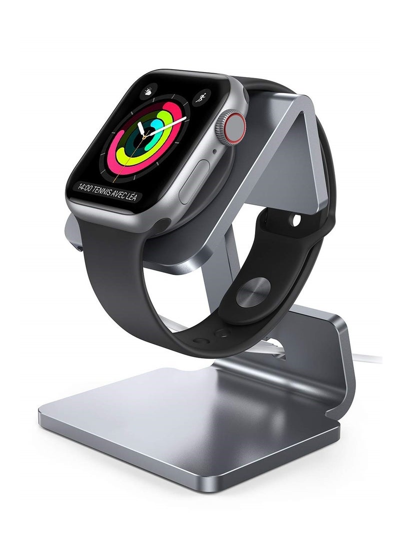 SYOSI Apple Watch Charging Stand, Charging Dock Station Apple Watch Display Watch Docking Station Universal Compatibility for Apple Watch Series 7/SE 45mm 41mm Series 6/5/4/3/2/1 / 44mm/42mm/40mm/38mm, Gary - Image 1