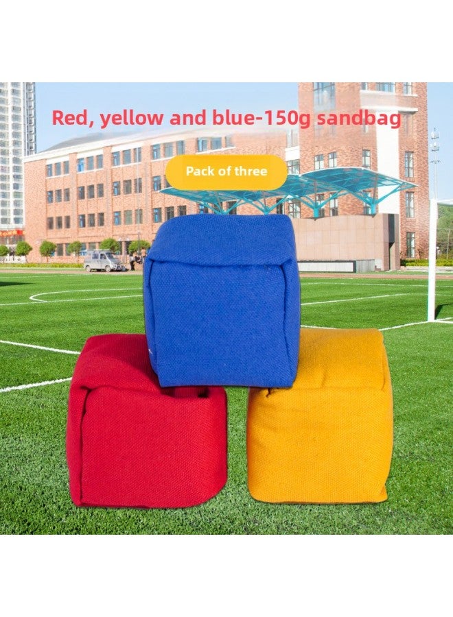 Sandbag Children Throw Sandbag Kindergarten Primary School Students Special Sandbag Throwing Physical Examination Standard Sandbag Adult-Specifications:[pack Of 3] Red, Yellow And Blue - 150g. Recommended For Children: Free Sports Bracelet  - Image 1