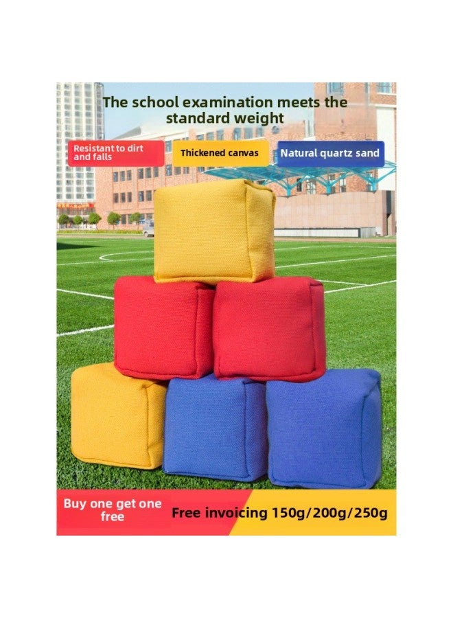 Sandbag Children Throw Sandbag Kindergarten Primary School Students Special Sandbag Throwing Physical Examination Standard Sandbag Adult-Specifications:[pack Of 3] Red, Yellow And Blue - 150g. Recommended For Children: Free Sports Bracelet  - Image 3