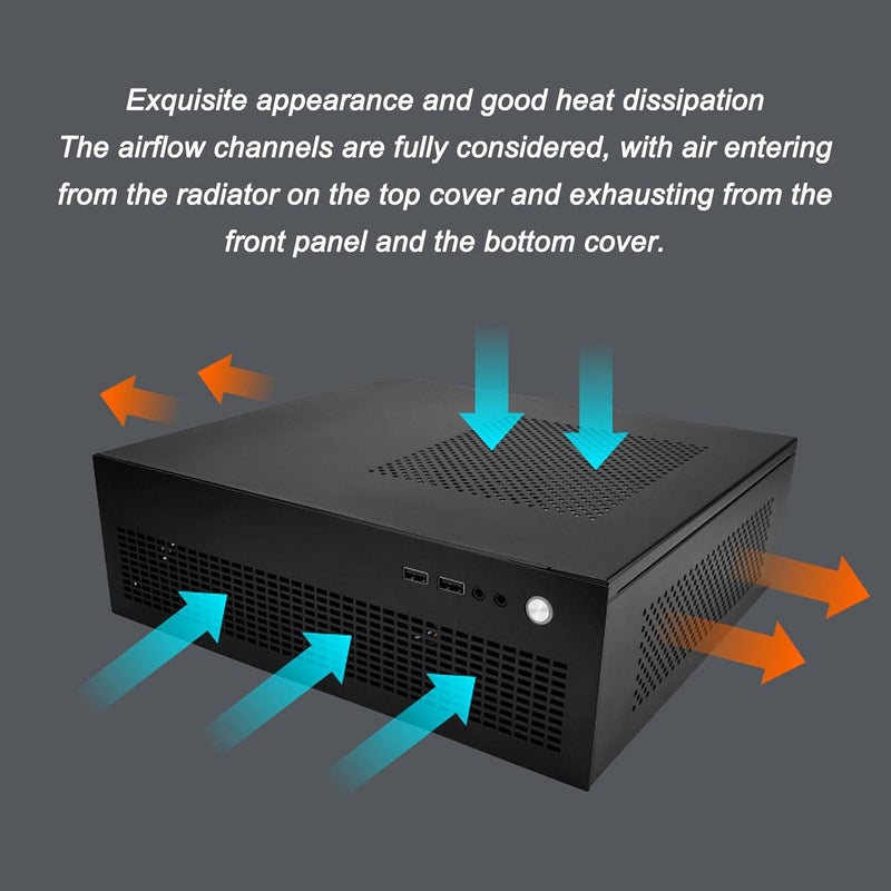 MATX ITX PC Case, MATX Case, ITX Case, High Airflow Micro ATX PC Case, Support MATX ITX, Front Mounted USB3.0 and Sound Interfaces - Image 2