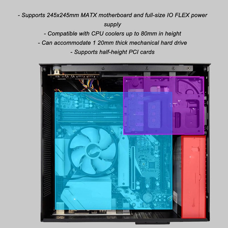 MATX ITX PC Case, MATX Case, ITX Case, High Airflow Micro ATX PC Case, Support MATX ITX, Front Mounted USB3.0 and Sound Interfaces - Image 3