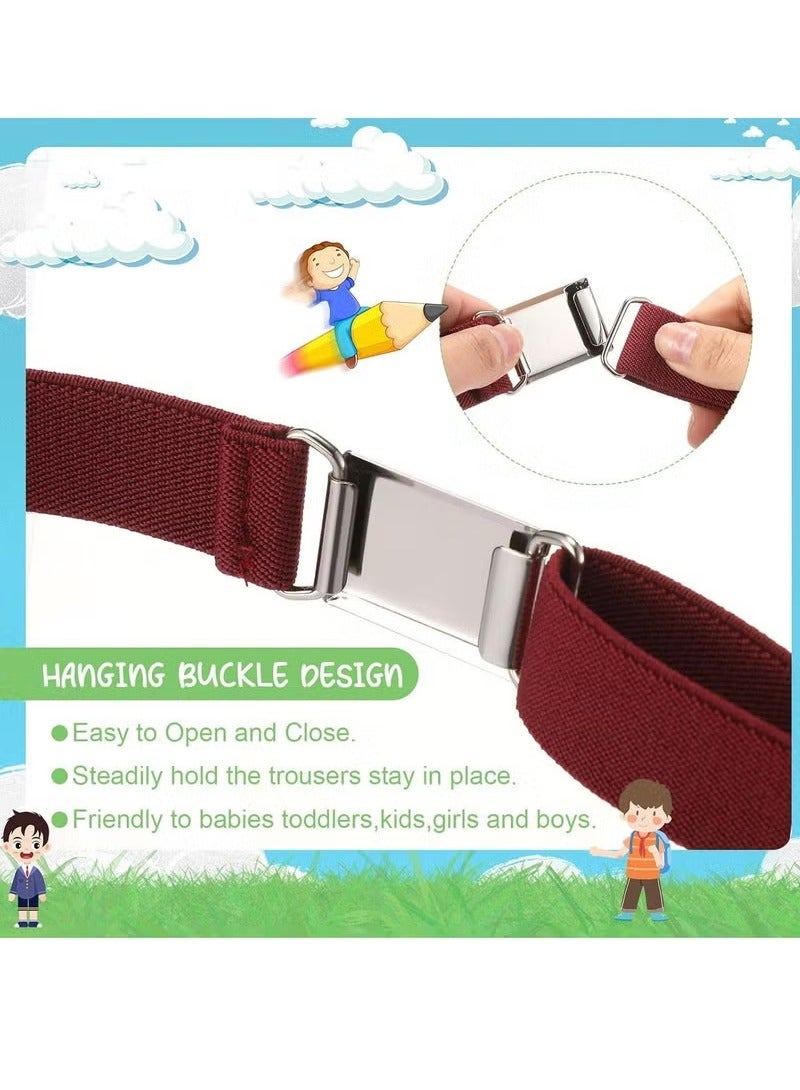 3 Pieces Kids Magnetic Buckle Belt Adjustable Fashion Belts with Silver Square Buckle for Boys Girls - Image 3
