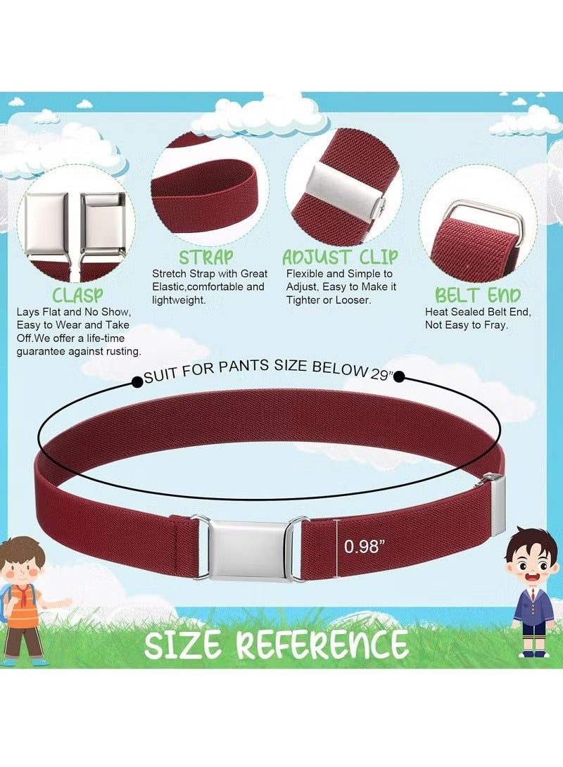 3 Pieces Kids Magnetic Buckle Belt Adjustable Fashion Belts with Silver Square Buckle for Boys Girls - Image 2