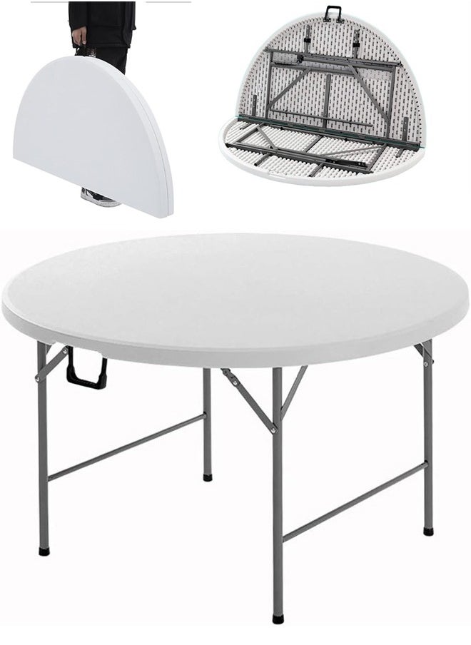 Cady One Foldable plastic circular table for trips, camping and home, 120*73 cm  - Image 1