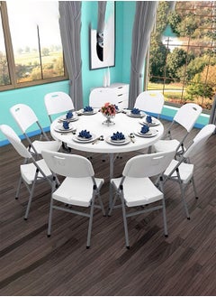 Cady One Foldable plastic circular table for trips, camping and home, 120*73 cm  - Image 3