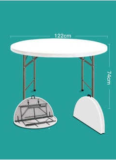 Cady One Foldable plastic circular table for trips, camping and home, 120*73 cm  - Image 5
