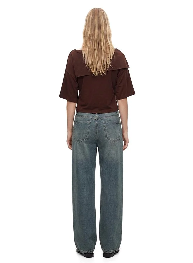 Koton  Solid Boat Neck Cropped Top for Women | Best Price UAE