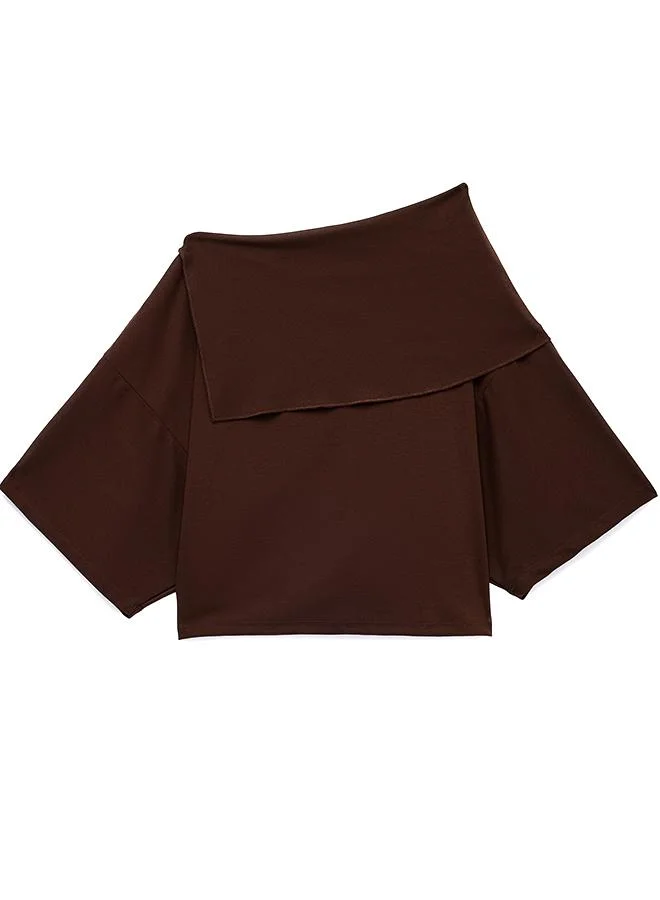 Koton  Solid Boat Neck Cropped Top for Women | Best Price UAE