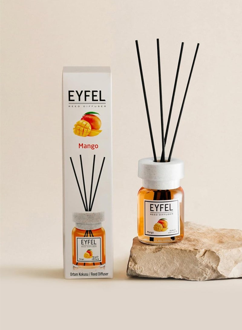 آيفيل معطر جو منزلي منعش برائحة المانجو 120 مل | عطر منزلي فاخر برائحة المانجو الفاكهية | تصميم أنيق ورائحة تدوم طويلاً للمنزل والمكتب - Image 2