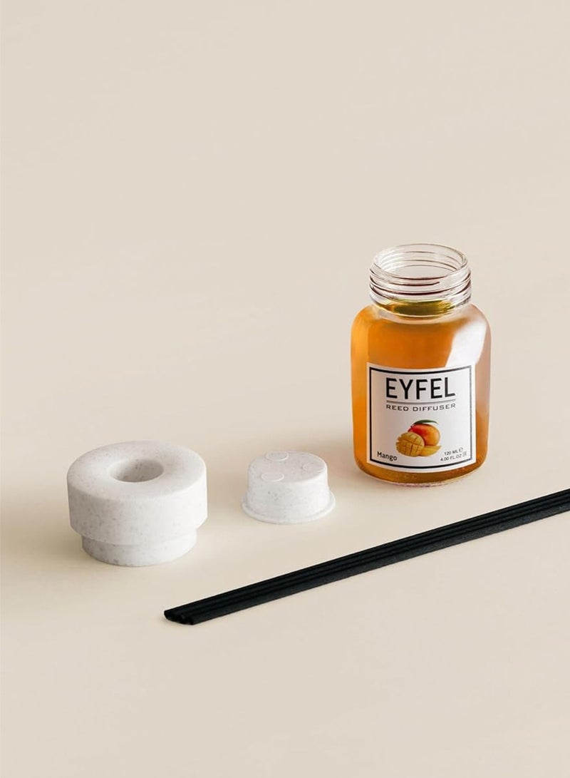آيفيل معطر جو منزلي منعش برائحة المانجو 120 مل | عطر منزلي فاخر برائحة المانجو الفاكهية | تصميم أنيق ورائحة تدوم طويلاً للمنزل والمكتب - Image 4