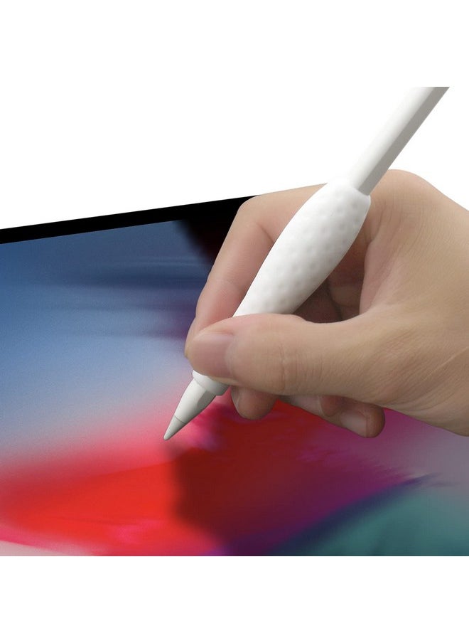 ProElife - Ergonomics Grip Holder Silicone Protective Sleeve Cover For Apple Pencil 1St 2Nd Generation Ipad Pro 11'' 12.9'' 2021 2020 2018 Stylus Accessories Kits (White) - Image 1