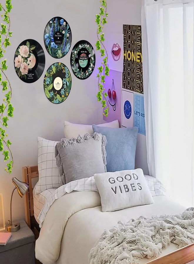 TracyArt Hippie Room Decor, Records Wall Decor, Botanical Wall Art - Hippie Decor, Room Decor Aesthetic, Funky Decor - Image 2