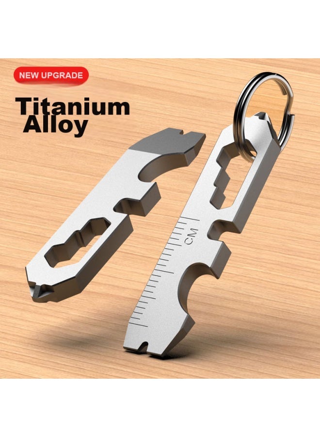 Laben Titanium Alloy Keychain, Men's Pendant, Multifunctional Portable Bottle Opener, Package Opener, Small Tool For Unboxing - Image 1