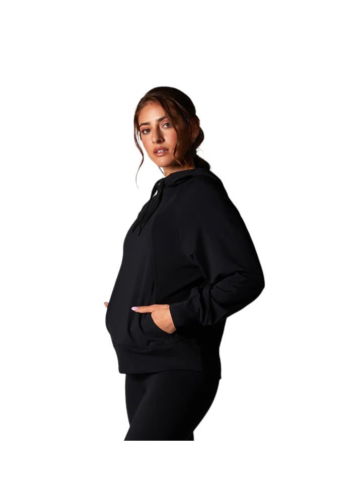 TAVI COZY PANELED HOODIE EBONY - Image 2