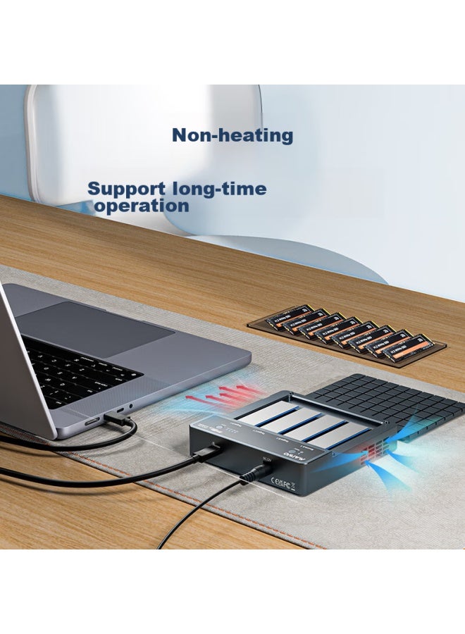MAIWO مايو مكرر قرص صلب Usb4.0، محطة إرساء M.2 Nvme Ssd بسرعة 40Gbps، بأربعة فتحات مع مروحة، غلاف قراءة/كتابة قرص صلب لأجهزة الكمبيوتر المحمولة والمكتبية، K2024 - Image 4
