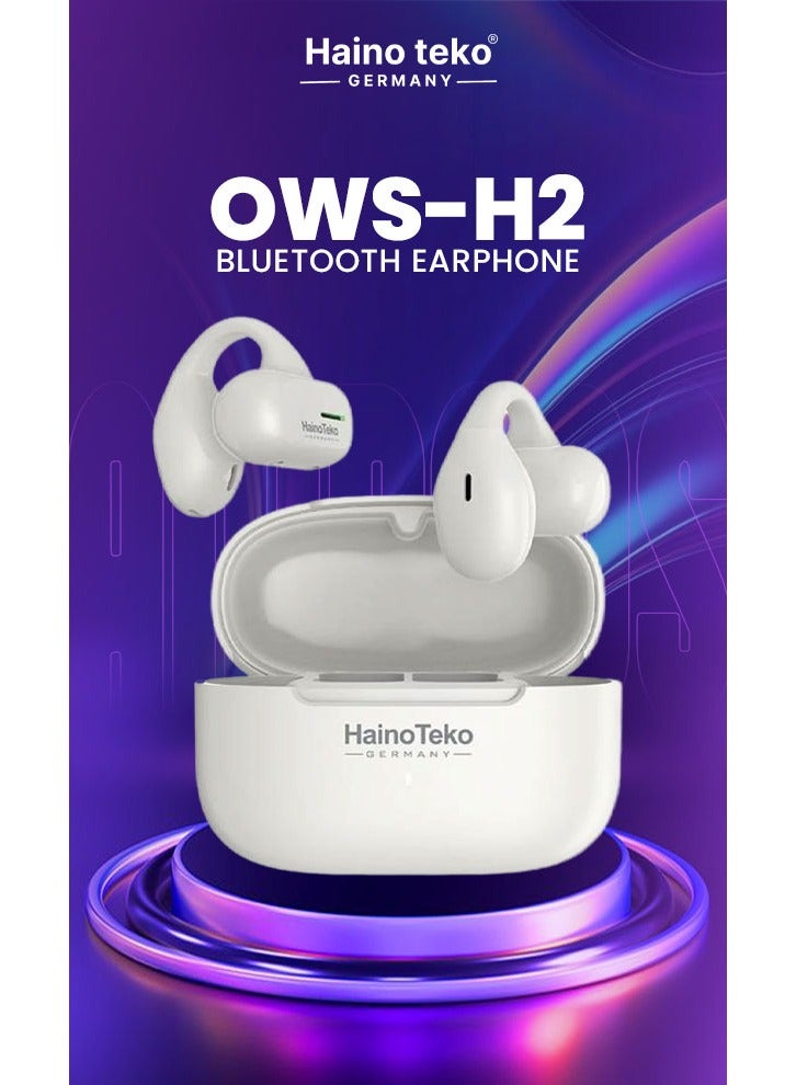 Haino Teko True Wireless Earbuds Bluetooth 5.3 Headphones with Super Clear Mic Deep Bass Sound Noise Cancelling Touch Control In Ear Lightweight Wireless Earphones with Charging Case Long Battery Life Stereo Sound for Music Gym Gaming Hands Free Calls  White  - Image 2