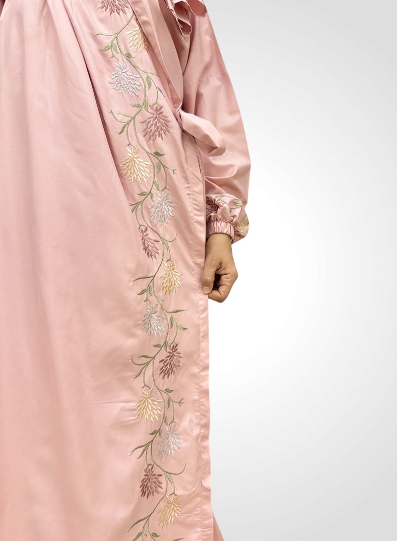 AL-HRAER A Very Soft And Comfortable Prayer Dress Embroidered With Striped Floral Designs Consisting Of One Piece Includes a Veil And It Covers The Whole Body With A Uniform And Wide Size Suitable For All Bodies - Image 2