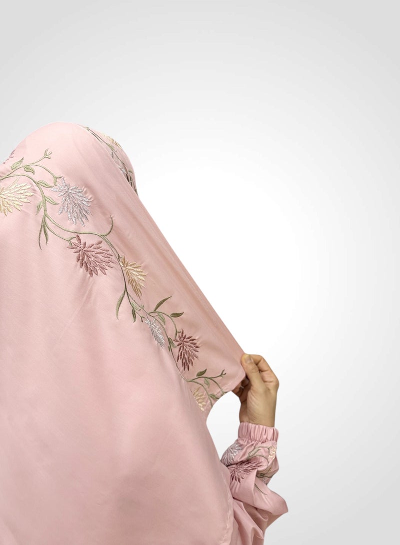 AL-HRAER A Very Soft And Comfortable Prayer Dress Embroidered With Striped Floral Designs Consisting Of One Piece Includes a Veil And It Covers The Whole Body With A Uniform And Wide Size Suitable For All Bodies - Image 3