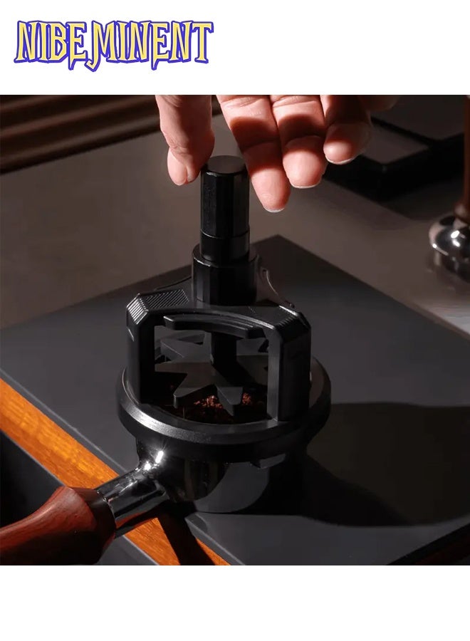 NIBEMINENT Magnetic Espresso Distribution Tool - 58mm Coffee Distributor Needle, 58mm Stirrer for Baristas, Adjustable & Easy-to-Use with 10 Needles, Perfect for Home & Coffee Shops Black - Image 4