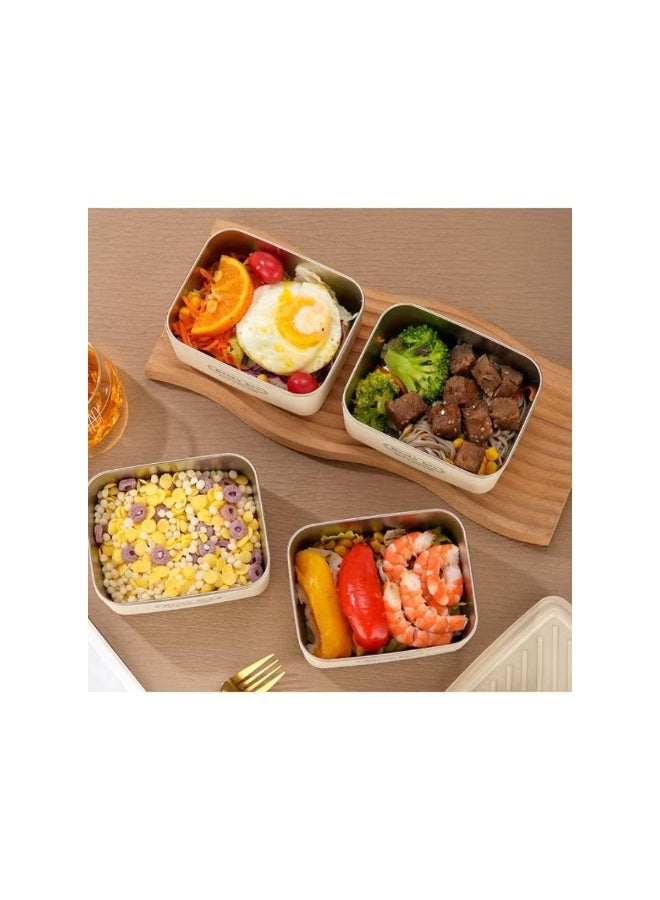 غطاء صندوق الغداء لانش بوكس حراري ستانلس ستيل 304 مانع للتسرب – 3 طبقات قابلة للتكديس مع حقيبة معزولة - صندوق غذاء محمول للكبار والأطفال - Image 2