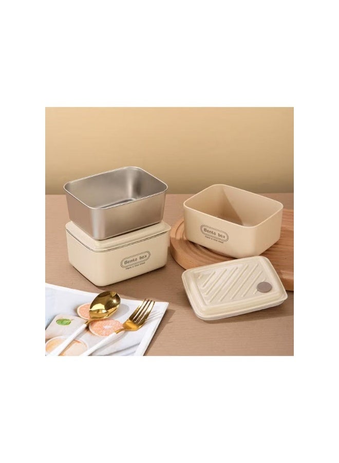 غطاء صندوق الغداء لانش بوكس حراري ستانلس ستيل 304 مانع للتسرب – 3 طبقات قابلة للتكديس مع حقيبة معزولة - صندوق غذاء محمول للكبار والأطفال - Image 4