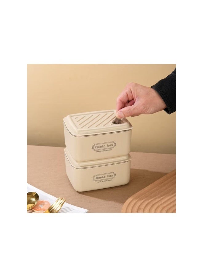 غطاء صندوق الغداء لانش بوكس حراري ستانلس ستيل 304 مانع للتسرب – 3 طبقات قابلة للتكديس مع حقيبة معزولة - صندوق غذاء محمول للكبار والأطفال - Image 3