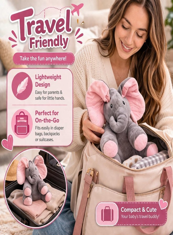 WEPTIX Peek-a-Boo Elephant Stuff Toy for Baby, Toddlers and Kids - Musical Soft Plush Animal Toy with Flappy Ears - Color As Per Stock- (Elephant Stuff) - Image 2