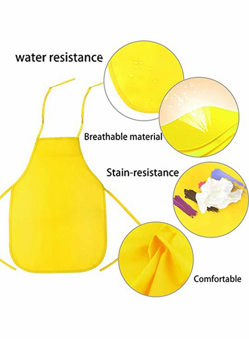 KASTWAVE 12 Pieces Kids Painting Aprons Children's Fabric Art Smock for Cooking, Baking and Crafts, 6 Colors - Image 5