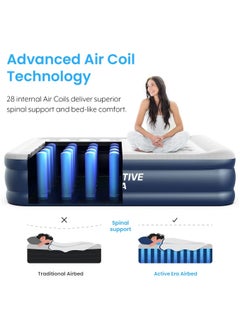 ACTIVE ERA Inflatable Mattress - Premium Double Size Air Mattress With a Built-in Electric Pump and Pillow 137 x 195 x 38.5cm  - Image 4
