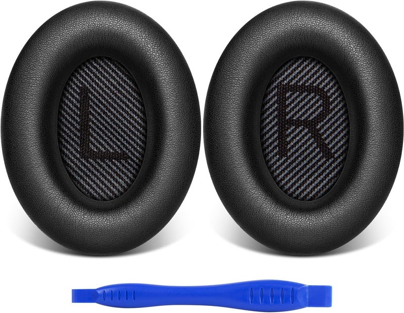 Sounce Replacement Earpads Cushions for Bose QuietComfort 35 (QC35) Quiet Comfort 35 II, QuietComfort 15 QC35/ Ae2 Ae2i Ae2w SoundTrue & SoundLink Headphones, Ear Pads with Softer Leather (Black) - Image 1