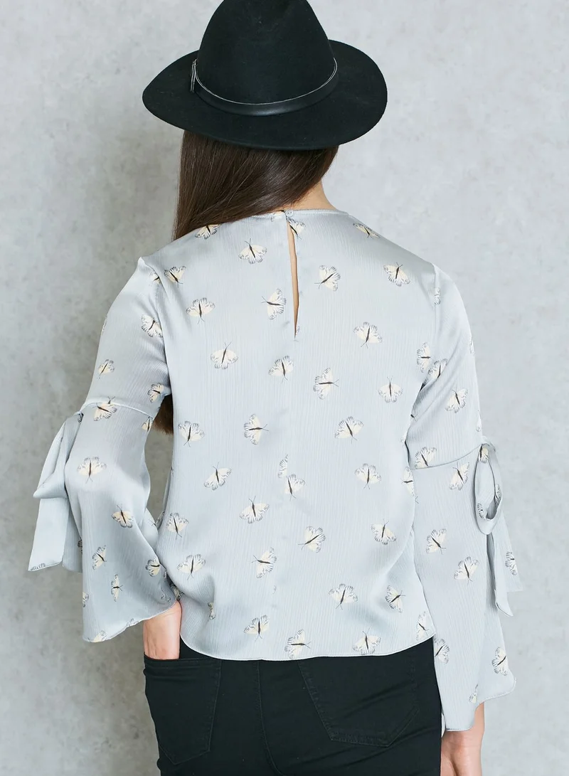 TOPSHOP Butterfly Print Top