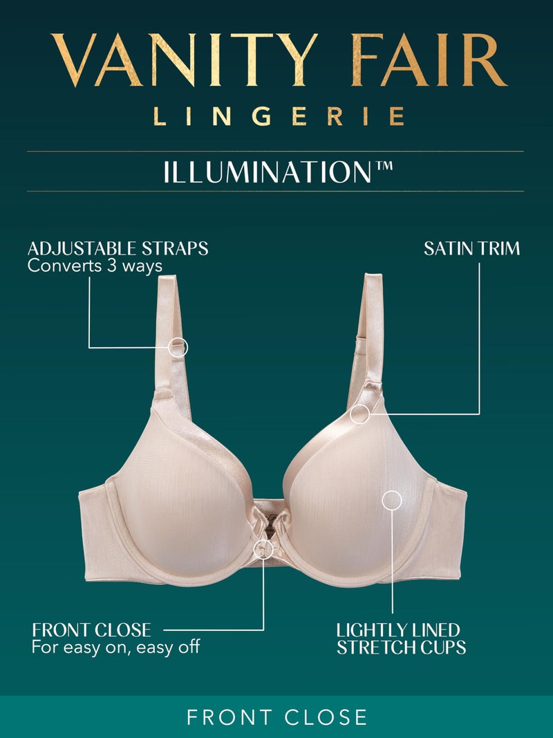 Vanity Fair Women's Front Closure Bra with No-Poke Underwire (34B-44DDD),Average Figure - Beige,34D - Image 5