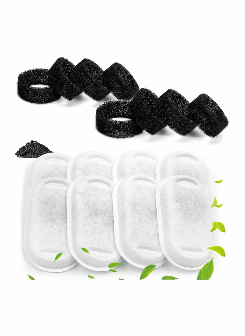 بيوينتي 8-Pack Replacement Filters with Sponges for 67oz Stainless Steel Cat Water Fountain - Adjustable Flow Pet Fountain Filters for Optimal Hydration.  - Image 1