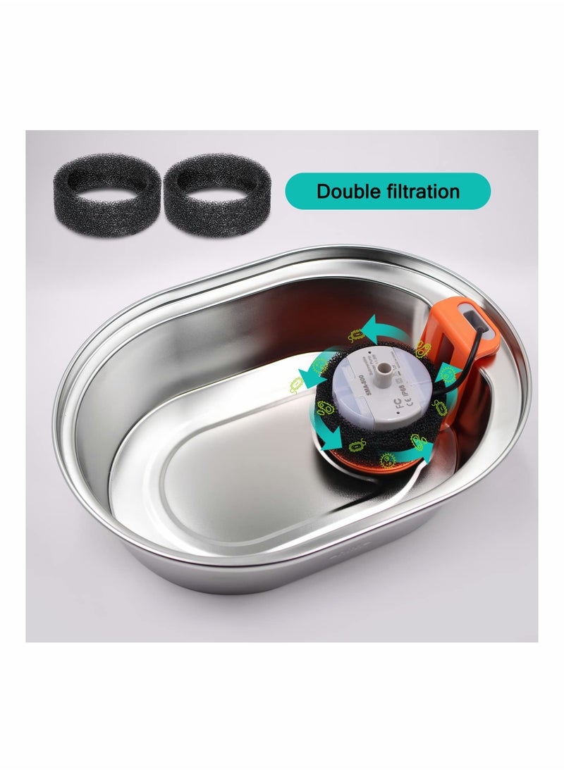 بيوينتي 8-Pack Replacement Filters with Sponges for 67oz Stainless Steel Cat Water Fountain - Adjustable Flow Pet Fountain Filters for Optimal Hydration.  - Image 5