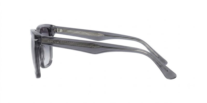 Police SPLN35 4GO 53 Square Sunglasses For Unisex – Transparent Grey Frame With Smoke Gradient Lenses - Image 3