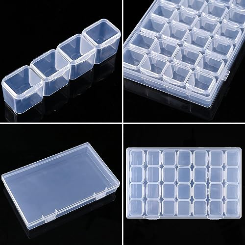 Styxon 28 Grids Storage Box Organizers Clear Bead Container, Simuer Diamond Embroidery Box Diamond Painting Accessory Storage Box Transparent Jewelry Nail Art Accessory Container Case - Image 4