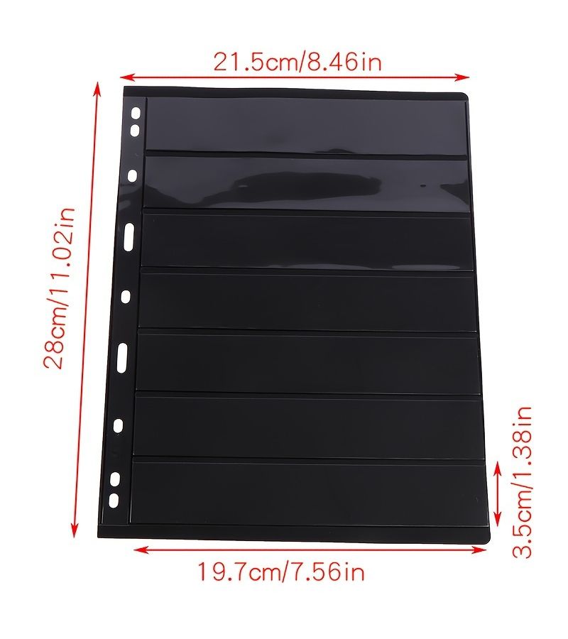 7 Row Stamp Album For Sports Stamps Cards And Coin Collection 4 Pcs Loose Stamp Pages - Image 4